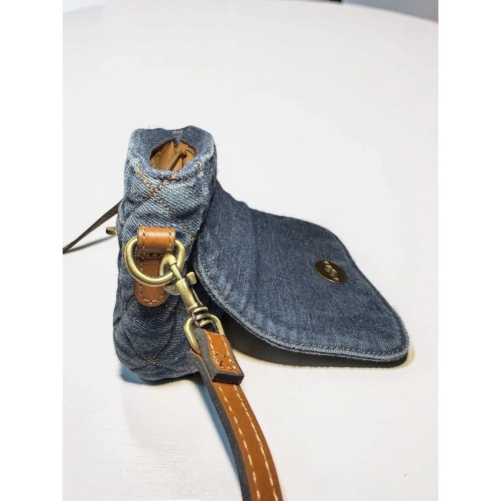 NWT Patricia Nash Quilted Blue Dark Denim Bonny Crossbody turnlock